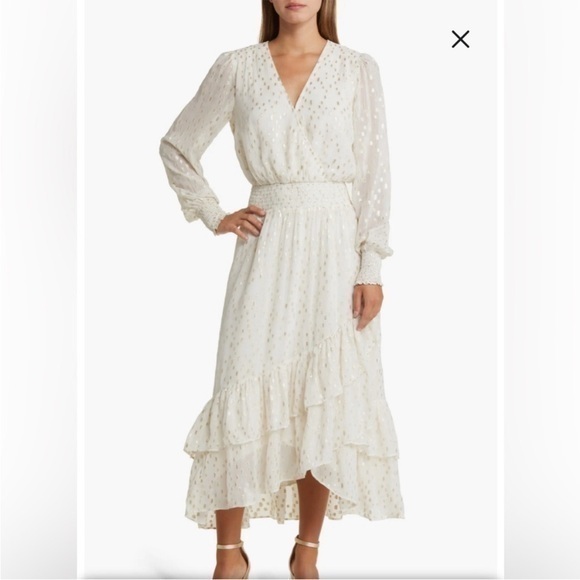 NWT ▶️ LILLY PULITZER ◀️ CRISTIANA MIDI DRESS COCONUT METALLIC CLIP. Size 10